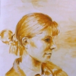 2009, studie d�v�� hlavy, akyrl na pap��e 50x70cm
