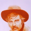 2010, Robert Redford, akryl na pap��e 24x34cm